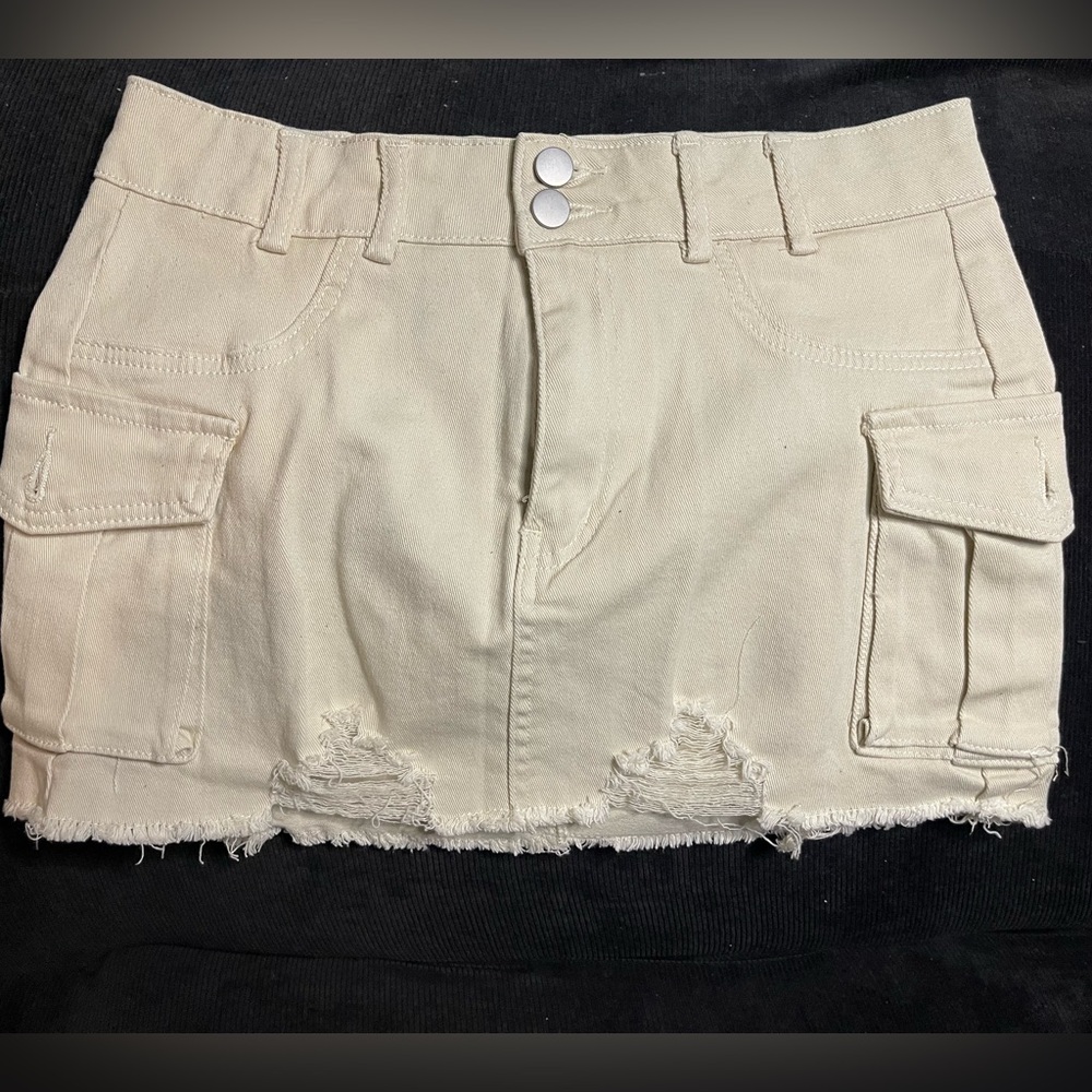 Cream Distressed Women Shirt